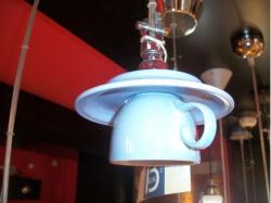 LAMPADA A SOSPENSIONE A FORMA DI TAZZA DI CAFFE' H250 COLORE AZZURRO