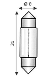 LAMPADA SILURO 24V 3W 8X31 S7