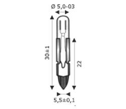 LAMPADA AD INCANDESCENZA T5.5 220V-240V 1.5MA 5X30