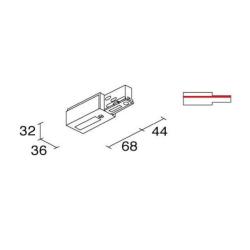 Testata Di Alimentazione E Messa A Terra Nera Per Binari SITRACK TERRA SX 380V 16A SIDE 990242