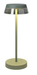 REDO iLuna Lampada da Tavolo VERDE Sand Jet Black Ricaricabile Dimmerabile LED 2,5W IP65 con base di ricarica