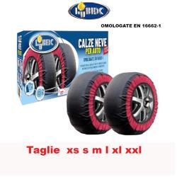 Set 2 Catene da Neve in Tessuto kit Calze Omologate EN 16662 Auto per Pneumatici