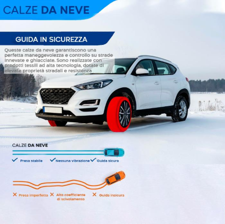 Calze da neve ad alta resistenza universali omologate per auto LUBEX - S