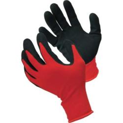 GUANTO NITRILE NERO SABBIATO HAND MAGLIA LEGGERA SINTETICO ROSSO 10