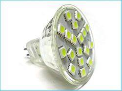 Lampada LED Dicroica MR16 GU5.3 4W 24 SMD 5050 12V DC/AC Bianco Freddo