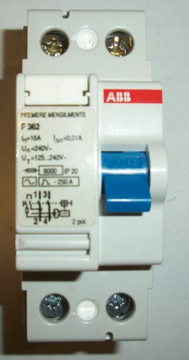 F36216A001 - DIFERENZIALE PURO 2P 16A 0.01 AC 2M - ABB SPA