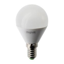 Lampada LED E14 7W Luce calda Beghelli 56870, 3000°K, 700 Lumen, Resa 70W, Sfera, Apertura luce 160°, A+