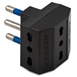 ADATTATORE TRIPLO 16A+T NERO USCITA BIVA