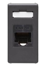 PRESA RJ45 - 4 COPPIE - CATEGORIA 5E - UTP - TOOLLESS - 1 MODULO - SYSTEM BLACK