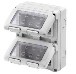 CONTENITORE PER APPARECCHI SYSTEM - VERTICALE STAGNO - 8 POSTI - MODULO 4X2 - GRIGIO RAL 7035 - IP55