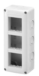 CONTENITORE PER APPARECCHI SYSTEM - VERTICALE PROTETTO - 6 POSTI - MODULO 2x3 - GRIGIO RAL 7035 - IP40