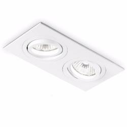 FARETTO BIANCO 2X50W GU10 RETTANGOLARE 2 LUCI 170X90MM 