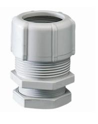 RACCORDO TUBO/CASSETTA IN POLIMERO ANTIURTO - FORO DIAMETRO 29MM - PER TUBO DIAMETRO 25MM - GRIGIO RAL7035 - IP66