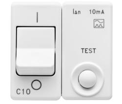 INTERRUTTORE AUTOMATICO MAGNETOTERMICO DIFFERENZIALE - 230V ac - CLASSE A - 1P+N 10A 3kA 10mA CURVA C - 2 MODULI - SYSTEM WHITE