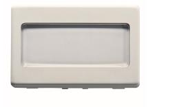 PULSANTE CON TARGA PORTANOME ILLUMINABILE 250V ac - NA 10A - 3 MODULI - SYSTEM WHITE