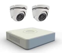 KIT VIDEOSORVEGLIANZA HIKVISION CON DVR 8 CANALI E 1 HDD + 2 TELECAMERE A TORRETTA FISSA 2 MP