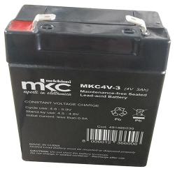 Batteria ricaricabile al piombo 4V 3Ah attacchi faston 4,8mm MKC MKC4V-3 491460230