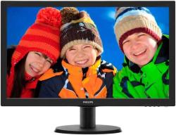 Philips Monitor 243V5LHSB Gaming Monitor per PC Desktop 23.6" LED Full HD, 1920 x 1080, 250 cd/m², 1 ms, HDMI, DVI, VGA, Attacco VESA, Nero